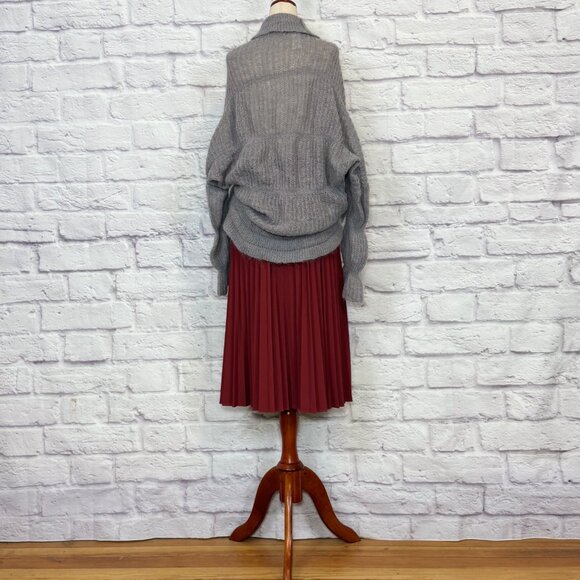 Malene Birger Gray Alpaca Mohair Blend Drop Shoulder Open Cardigan - Picture 6 of 9